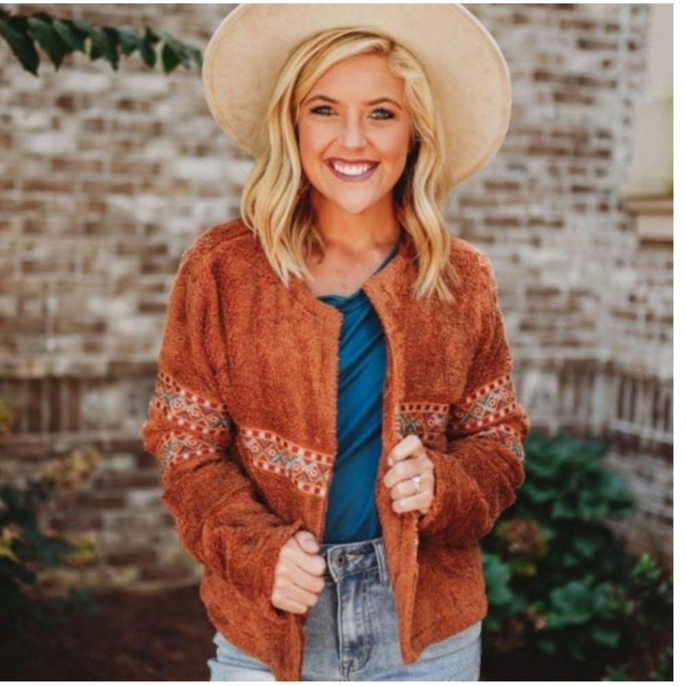 Savannah Jane Aztec Sherpa Jacket